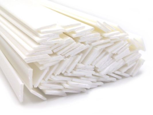 Plastic welding rods ABS 8x2mm Flat White 25 rods