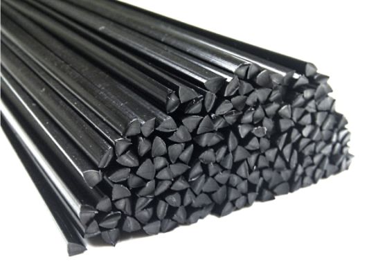 Plastic welding rods ASA 4mm Triangular Black 25 rods