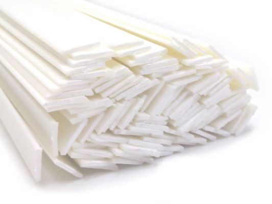 Plastic welding rods PE-HD 8x2mm Flat White 25 rods