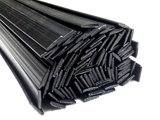 Plastic welding rods PP 8x2mm Flat Black 25 rods