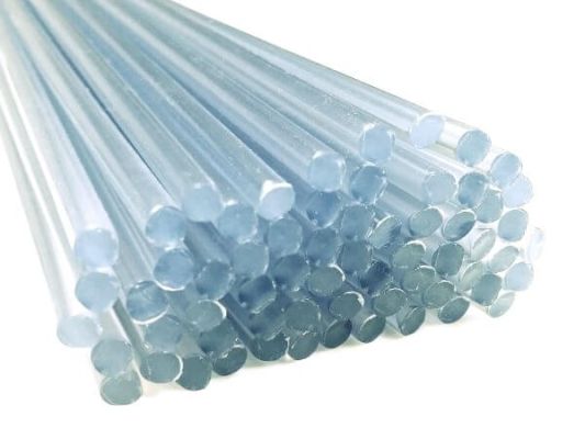 Plastique baguettes de soudure PVC-U rigide 3mm Ronde Transparent 25 Barres