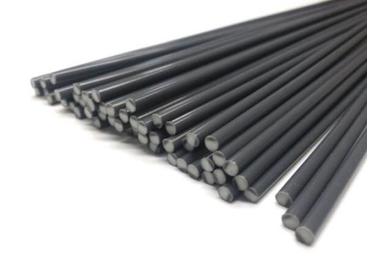 Plastique baguettes de soudure PVC-U rigide 3mm Ronde Gris 1kg barres face | az-reptec