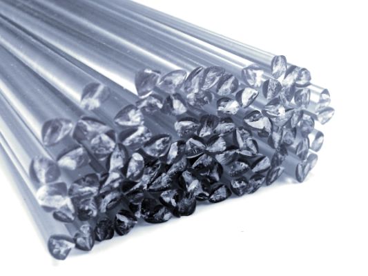 Plastique baguettes de soudure PVC-U rigide 6mm Triangulaire Transparent 25 Barres