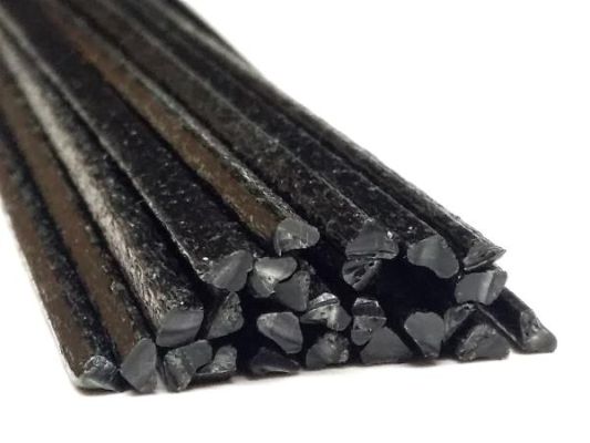 Plastic welding rods PET 4mm Triangular Black 25 rods