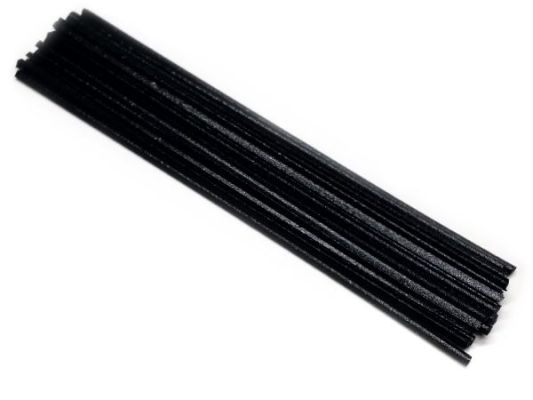 Plastic welding rods PBT 4mm triangular Black 25 rods top | az-reptec