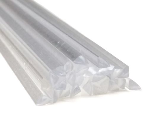 Plastic welding rods PMMA 4mm Triangular Transparent 25 rods