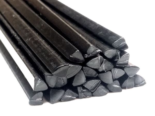 Plastic welding rods PE-HD 4mm triangular Black 25 rods | az-reptec