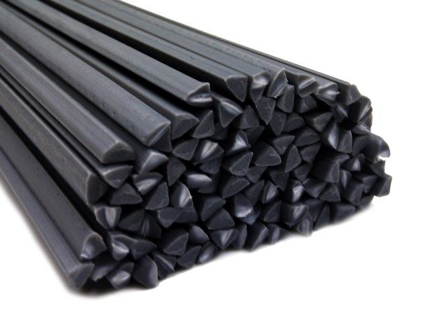 Plastic welding rods ASA 4mm Triangular Dark Gray 25 rods | az-reptec