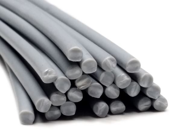 Plastic welding rods PE-HD 4mm round Gray (RAL7040) 25 rods HDPE | az-reptec