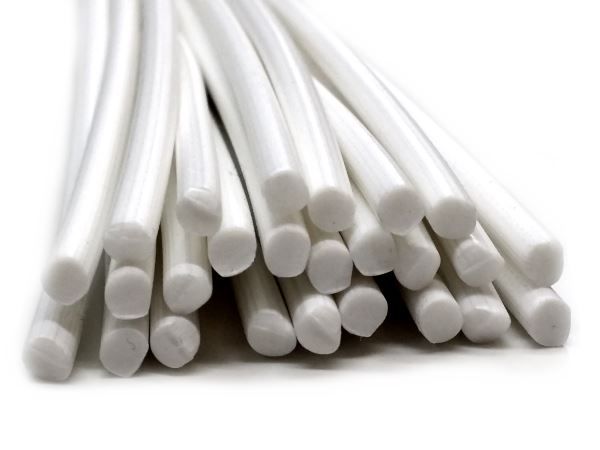 Plastic welding rods PE-HD 4mm round White (RAL9016) 25 rods HDPE front | az-reptec
