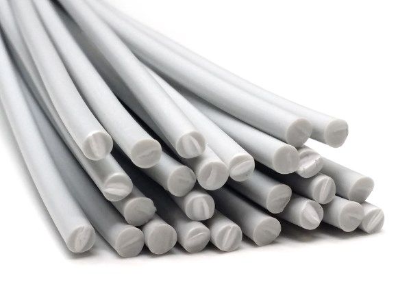 Plastic welding rods PE-HD 4mm round Gray (RAL7035) 25 rods HDPE | az-reptec