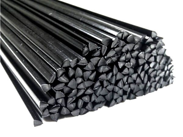 Plastic welding rods POM 4mm Triangular Black 25 rods | az-reptec