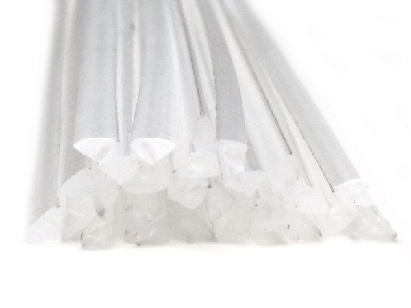 Plastic welding rods PS 4mm Triangular Transparent 25 rods Front | az-reptec