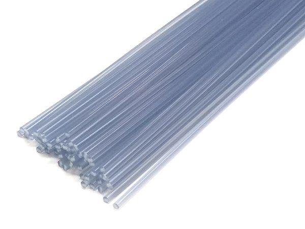 Plastic welding rods PVC U rigid 4mm Round Transparent 1kg az reptec