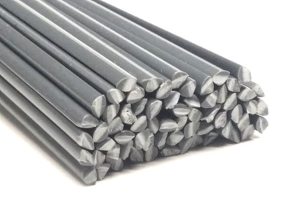 Plastic welding rods PVC-U rigid 4mm Triangular Gray 25 bars | az-reptec