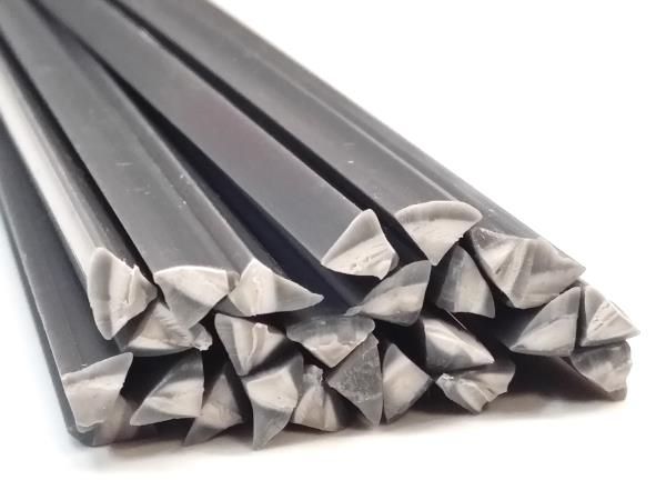 Plastique baguettes de soudure PVC-U rigide 6mm Triangulaire Gris 25 Barres | az-reptec