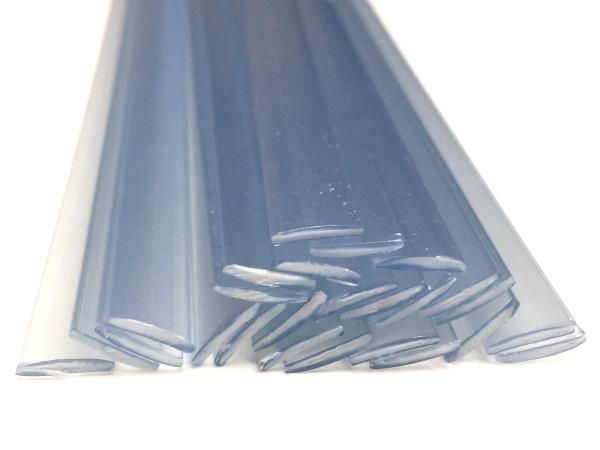 Plastic welding rods PVC-U rigid 8x1mm Flat Transparent 25 rods front | az-reptec