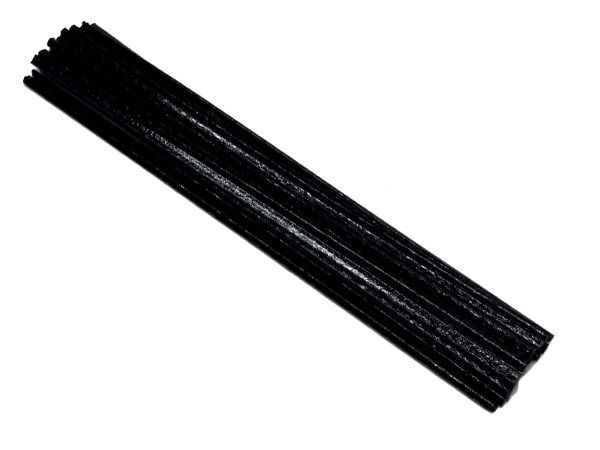 Plastic welding rods PET 4mm Triangular Black 25 rods top | az-reptec