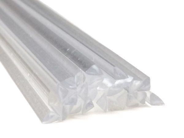 Plastic welding rods PMMA 4mm triangular Transparent 25 rods | az-reptec