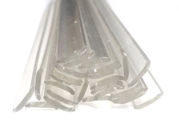 Plastique baguettes de soudure PMMA 8x1mm Plat Transparent 25 Barres face | az-reptec