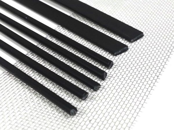 Plastique baguettes de soudure PP/EPDM 8x2mm Plat Noir 25 barres